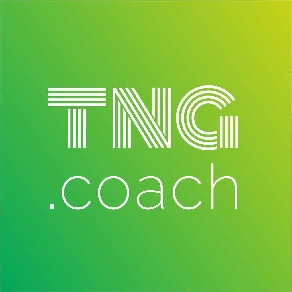 Linear white lettering on a green gradient